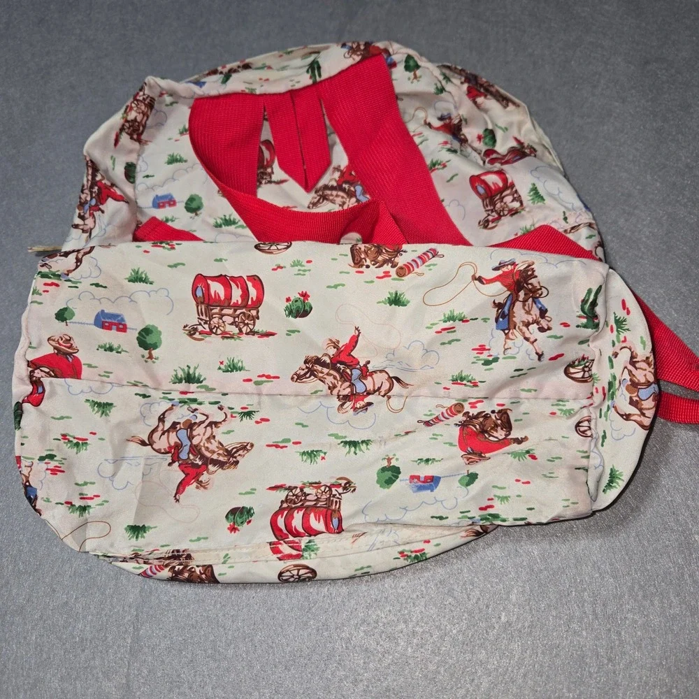Cath Kidston Cowboy Western Print Backpack Red Cream Novelty Bag